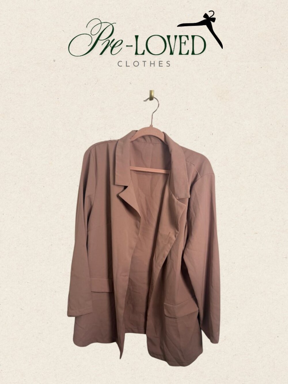 Mocha Relaxed Open Blazer